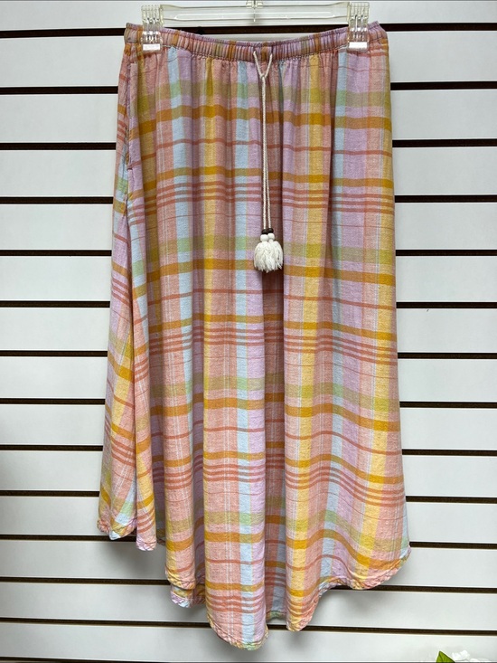 American Eagle Outfitters Dresses & Skirts - American Eagle Outfitters Pastel Plaid Midi Skirt in Pink and Mustard